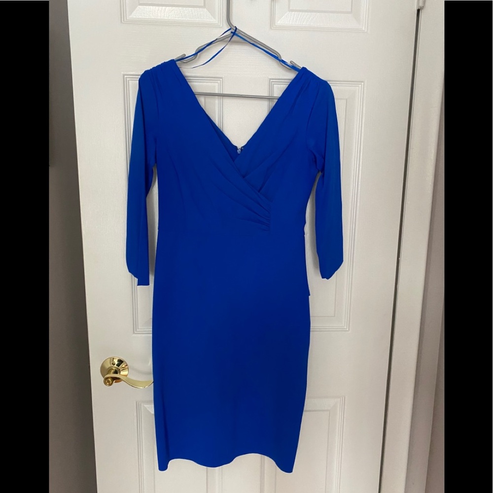 Rickie Freeman for Teri Jon Blue 3/4 sleeve Dress